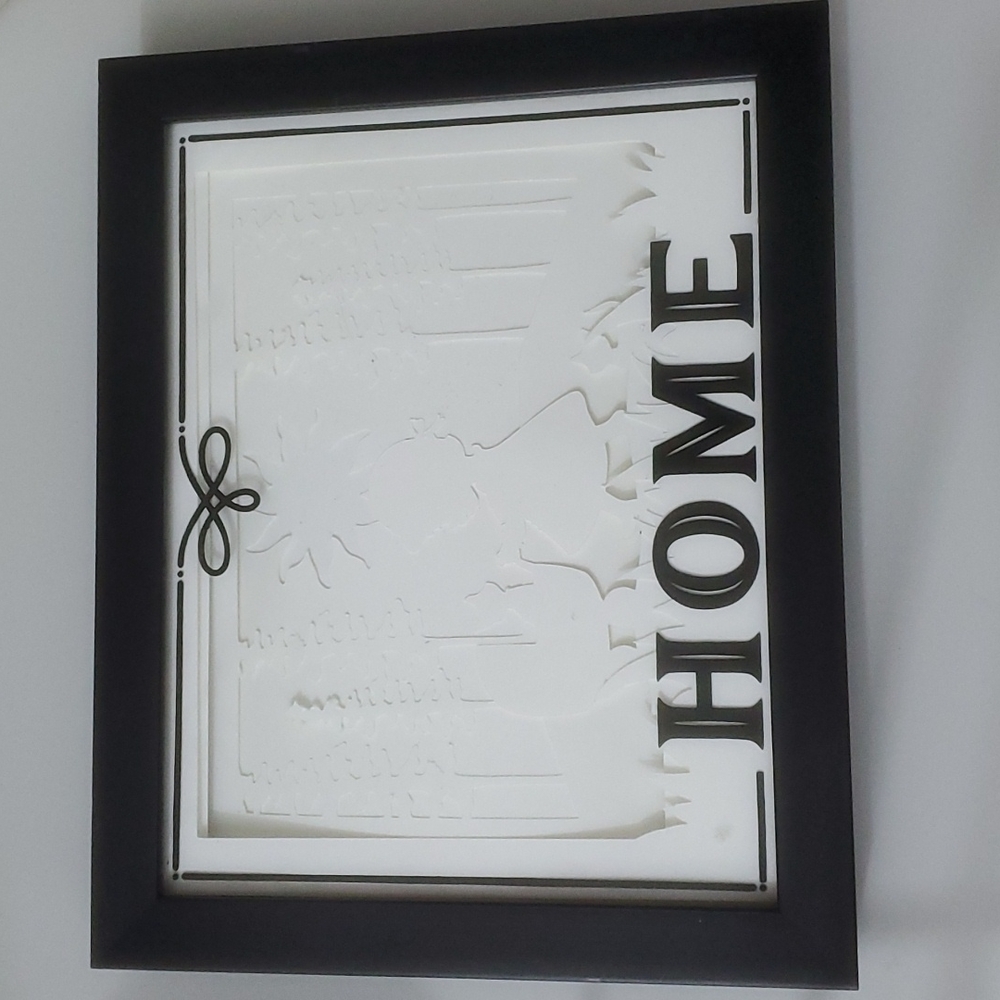 HOME Shadowbox Frame with 3D Layered Paper Carvings-Soft LED